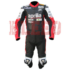 Aprilia Men Leather Racing Motorbike Suit Front View