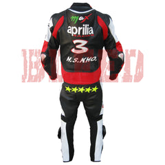 Aprilia Men Leather Racing Motorbike Suit Back View
