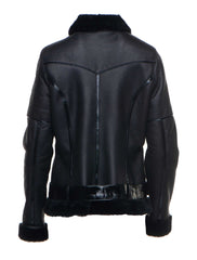 Womens Black Aviator Jacket Back