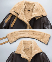 A2 Flight Brown Aviator Jacket Collar