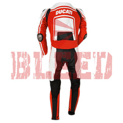 Ducati Corse Motorbike Racing Leather Suit back View