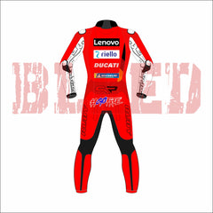 Francesco Bagnaia Ducati 2021 MotoGP Suit Back View