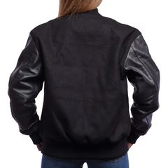Women Black Varsity Jacket-2