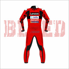 Francesco Bagnaia Ducati 2023 MotoGP Leather Racing Suit Back View