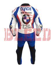 Tyco BMW Motorrad Men Motorbike Racing Leather Suit Back View