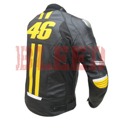 Valentino Rossi VR46 Black Motorbike Racing Leather Jacket Right View
