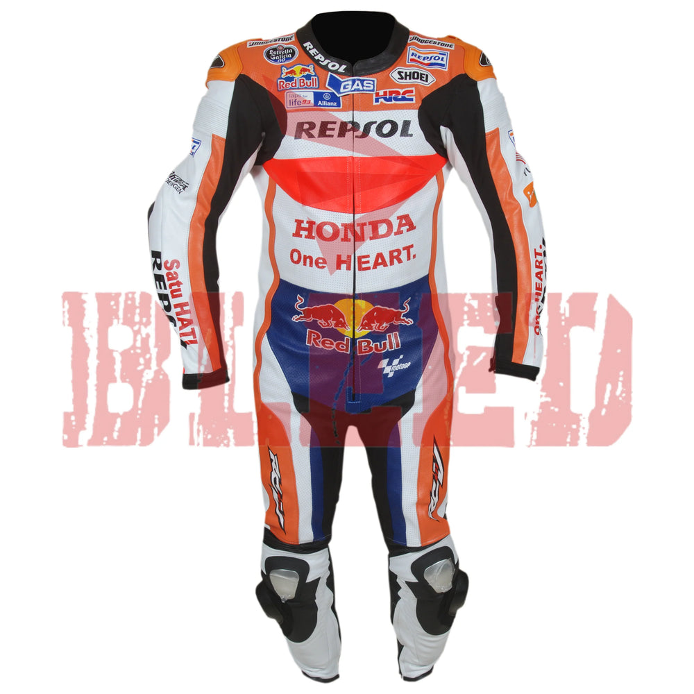 Marc Marquez Honda Repsol 2016 MotoGP Racing Leather Suit Front View