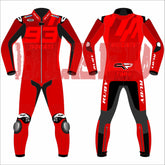 Marc Marquez 2025 Barcelona Winter Test MotoGP Racing Suit, crafted in red leather with the Ducati logo and striking design elements.