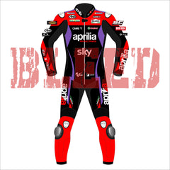 Maverick Vinales MotoGP 2024 Aprilia Race Suit Front View