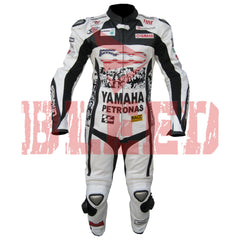 Petronas Faces Leather Motorbike Suit Front View