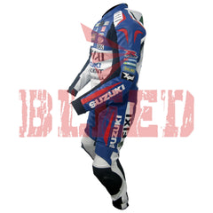Suzuki FIXI Men One Piece Motorbike Racing Leather Suit Left View