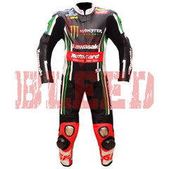 Tom Sykes Kawasaki Ninja Motorbike Riding Leather Suit Front View
