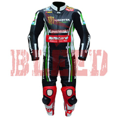 Tom Sykes Kawasaki Ninja Two Piece Motorbike Riding Suit Front View