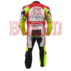 Rossi Men Leather Motorcycle Racing Suit Back View