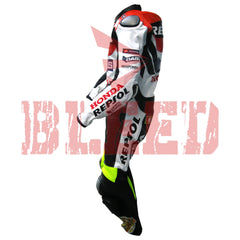 Repsol Motorbike Racing Leather Biker Suit Left View