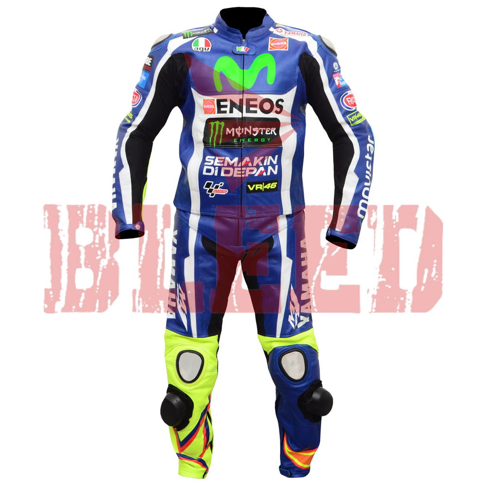 Valentino Rossi VR46 MotoGP Racing Leather Suit Front View
