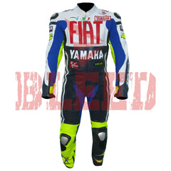 Rossi Fiat Motorbike Racing Leather Suit Front View
