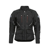 bmw gs rallye gtx womens motorcycle jacket black front view adventure riding gear