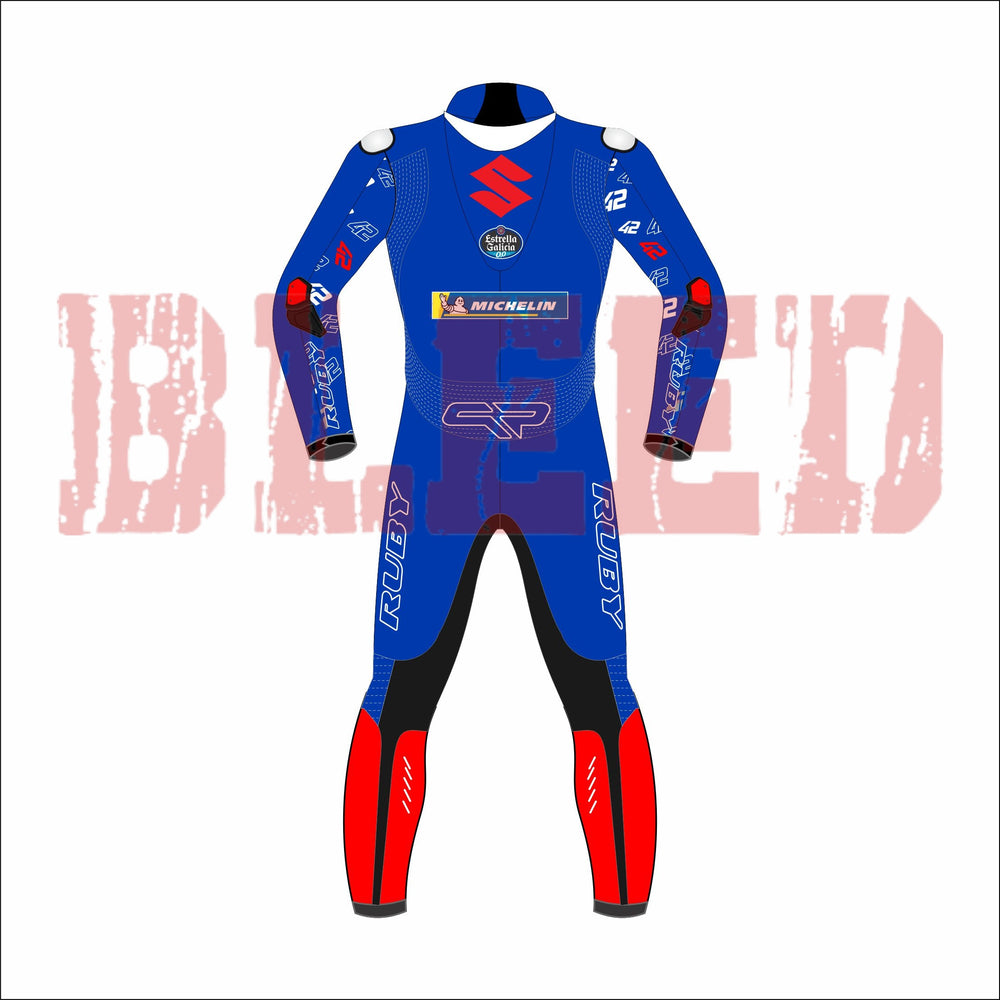 Alex Rins Suzuki 2022 MotoGP Race Suit Back View