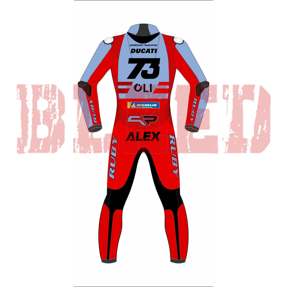 Alex Marquez Ducati 2023 MotoGP Leather Suit Back View