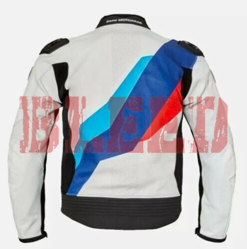 BMW Motorbike Racing Leather Jacket Back View