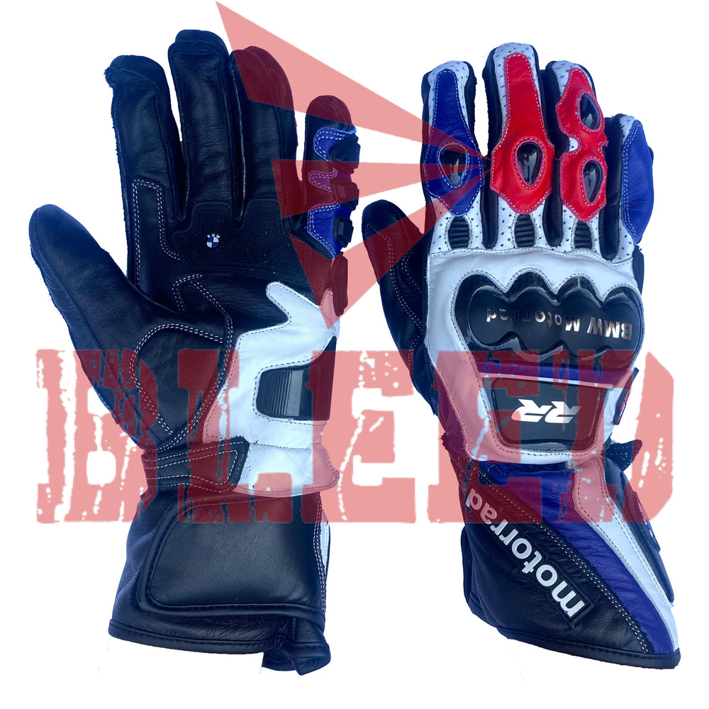 BMW Motorrad Leather Motorbike Racing Gloves-2