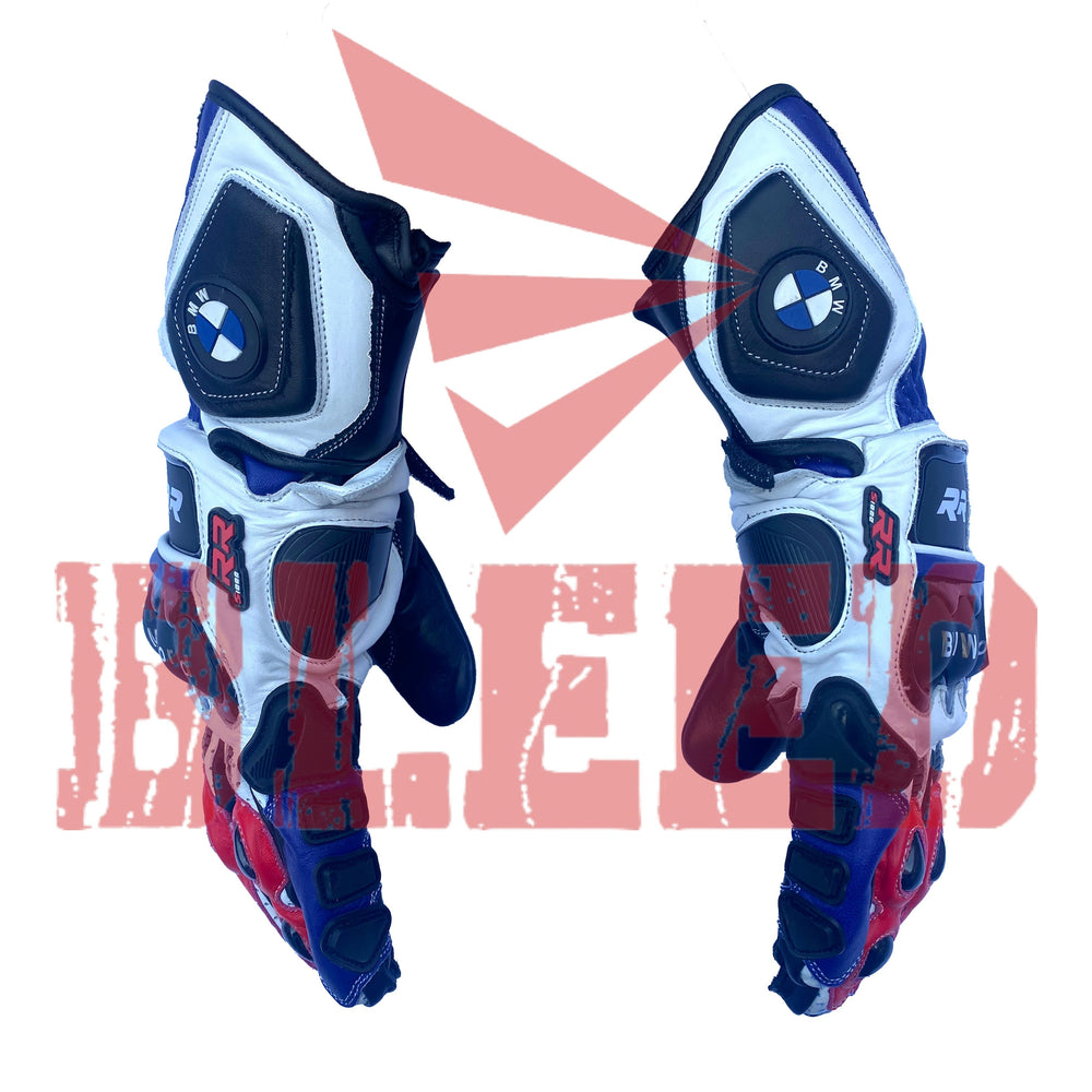 BMW Motorrad Leather Motorbike Racing Gloves-3