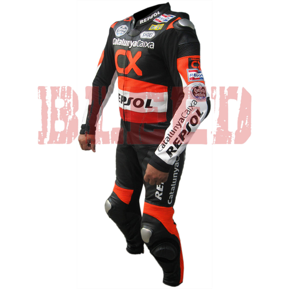 CX Repsol Men Motorbike Racing Leather Suit Left View-1