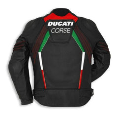 Ducati Corse C3 Men Motorbike Leather Biker Jacket Back View