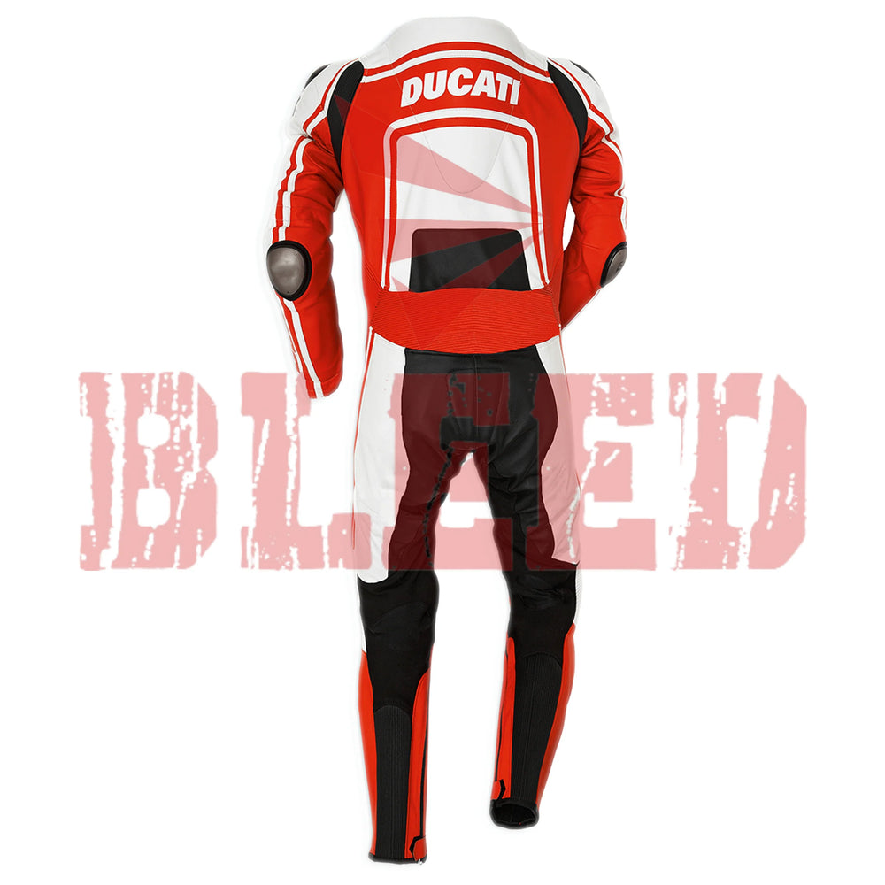Ducati Corse Motorbike Racing Leather Suit back View
