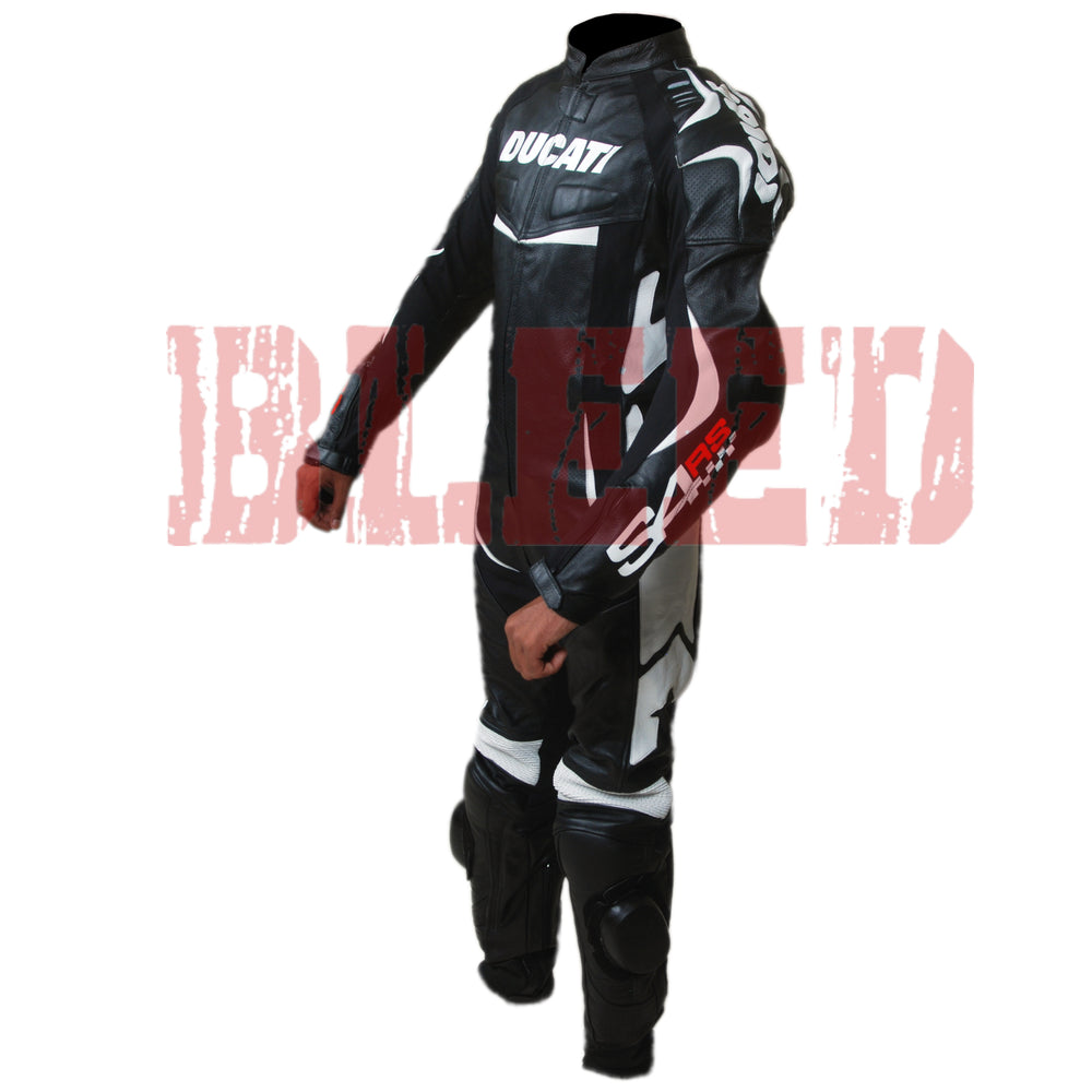Ducati S4RS Leather Motorbike Racing Suit Left View-2