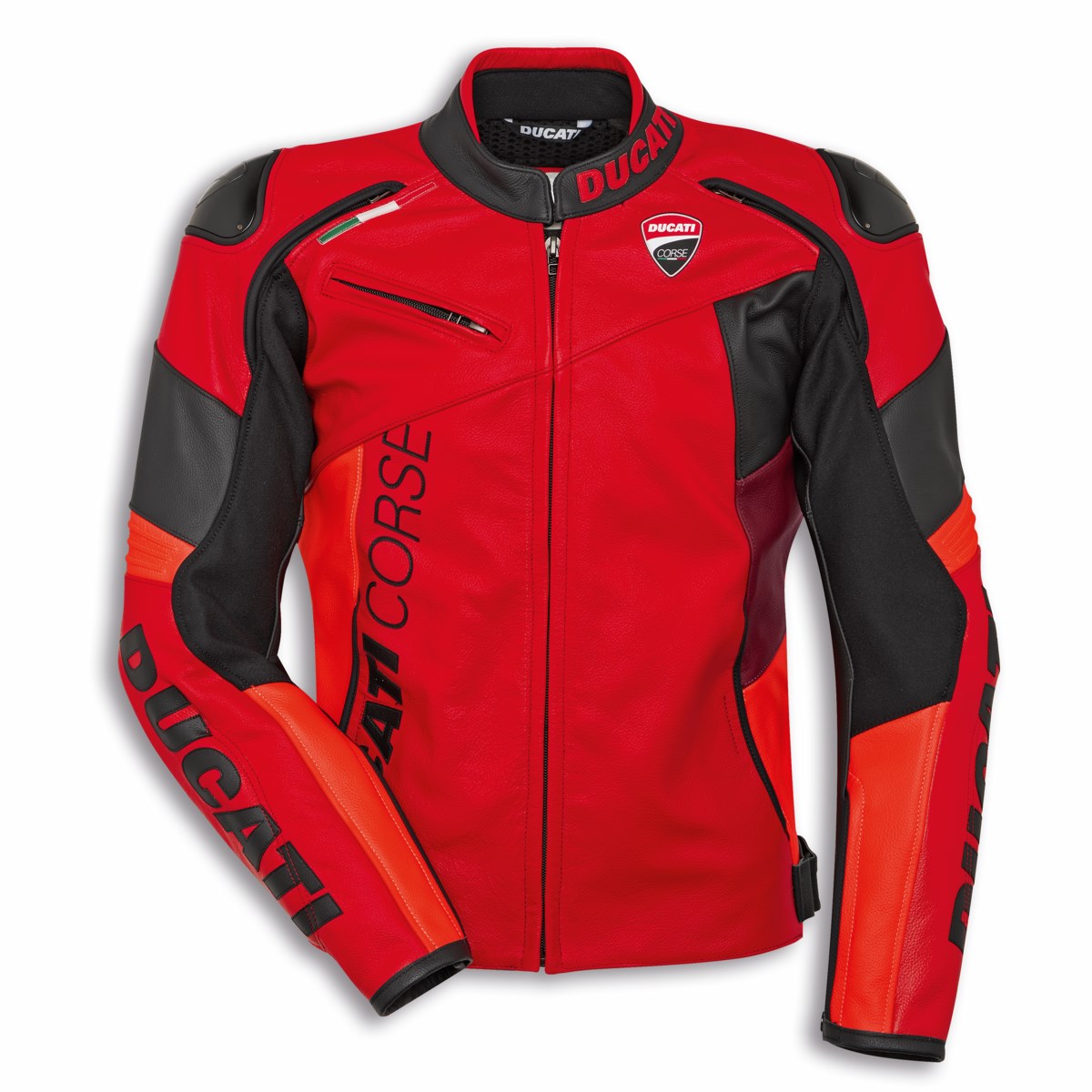 Ducati Corse C6 Leather Motorbike Jacket For Men And Women Front View