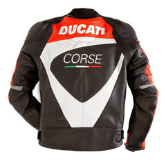 Ducati Corse C2 Men Motorbike Leather Biker Jacket Back View