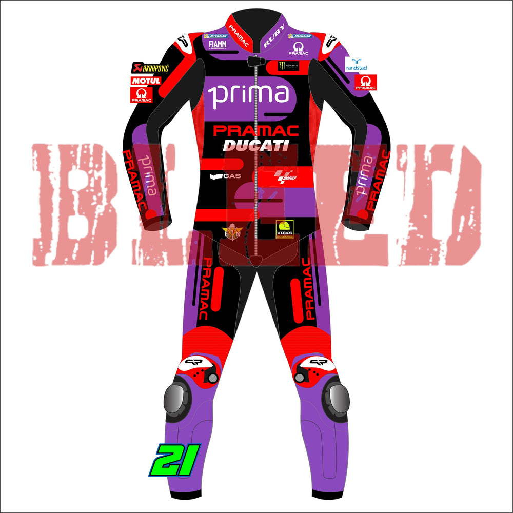 Franco Morbidelli Ducati Pramac MotoGP 2024 Race Suit Front View