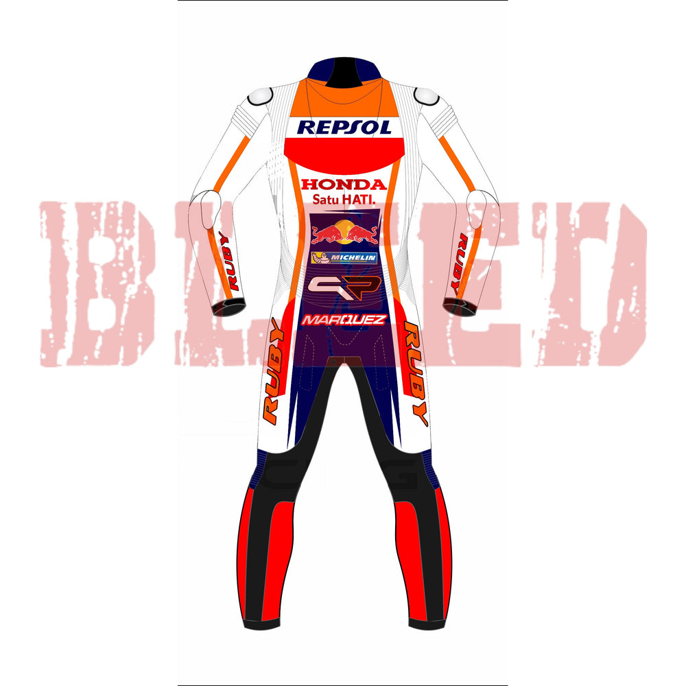 Marc Marquez Honda MotoGP 2023 Race Suit Back View
