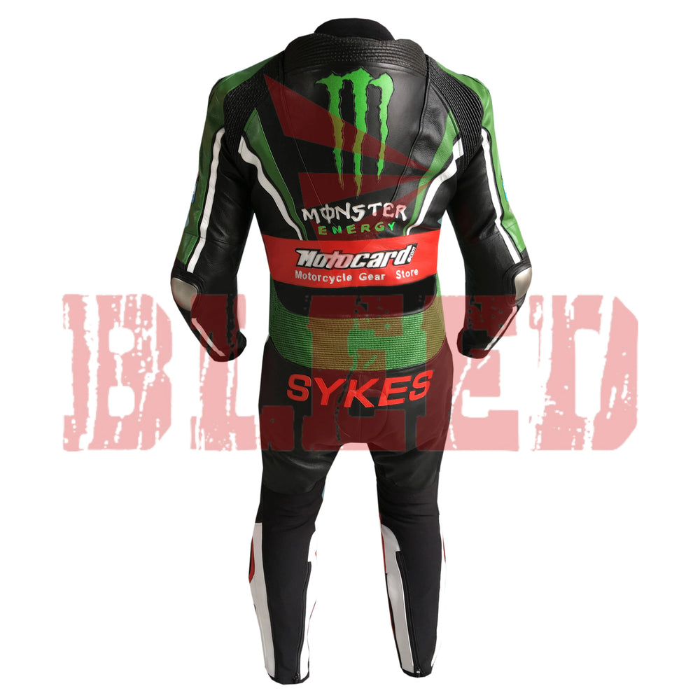 Tom Sykes KNinja Men Motorbike Leather Racing Suit Back View
