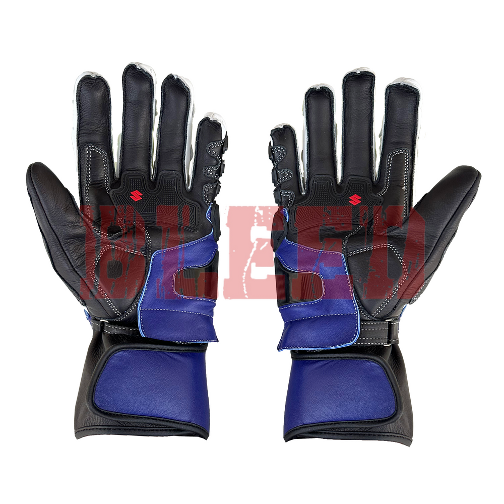 Suzuki GSX Men Leather Motorbike Racing Gloves-2