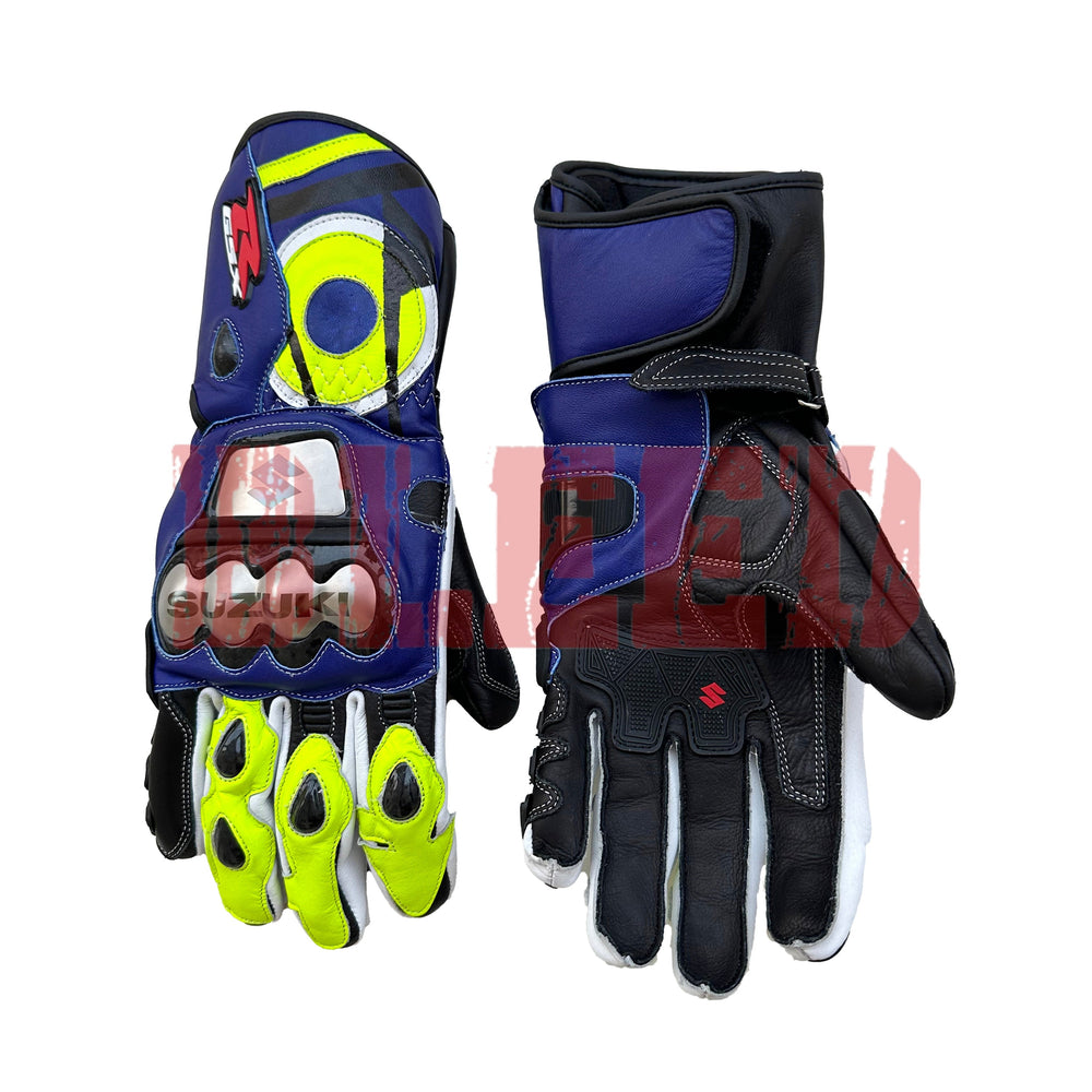 Suzuki GSX Men Leather Motorbike Racing Gloves-3