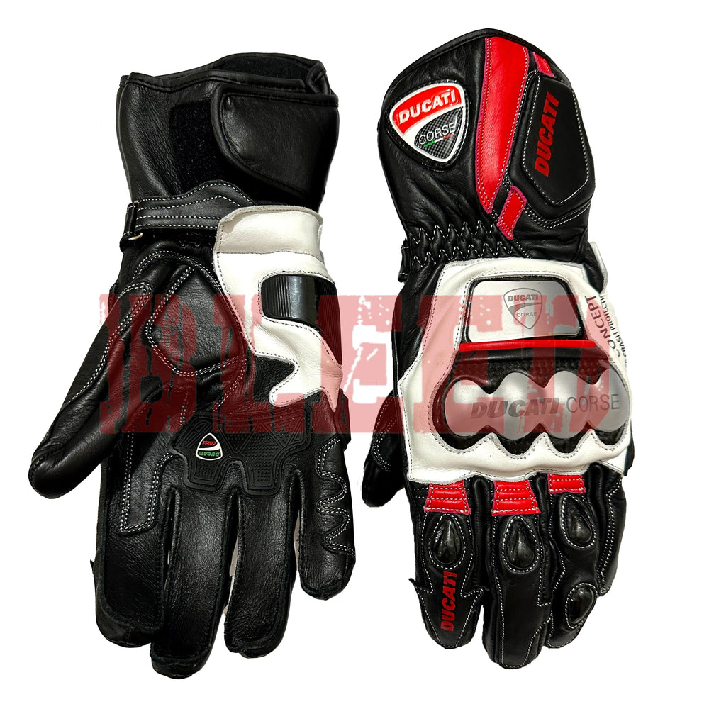 Ducati Corse C6 Leather Motorbike Racing Gloves-1
