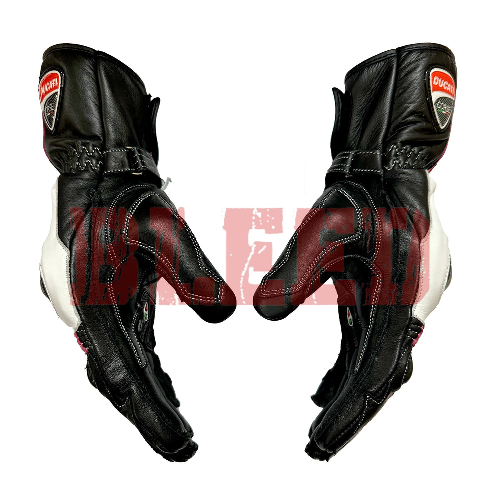 Ducati Corse C6 Leather Motorbike Racing Gloves-2