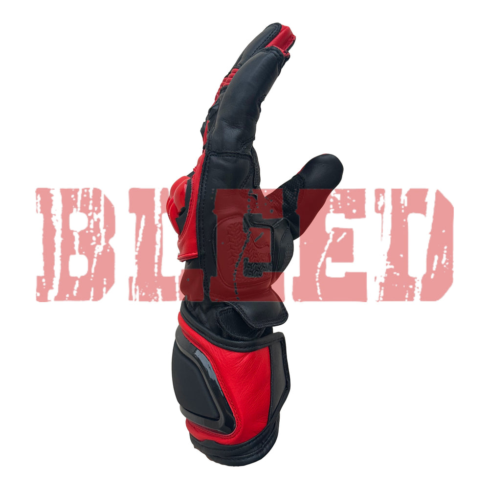 Jorge Martin MotoGP 2024 race gloves in black and red, featuring reinforced knuckles, padded palms, and a sleek design for optimal performance and protection. High-quality motorcycle gloves ideal for professional racers and MotoGP enthusiasts. Shop now for durable, comfortable, and stylish racing gloves.