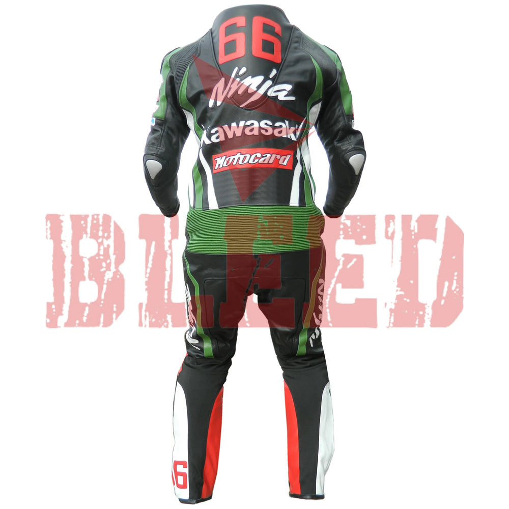 Tom Sykes Kawasaki Ninja Motorbike Racing Suit Back View