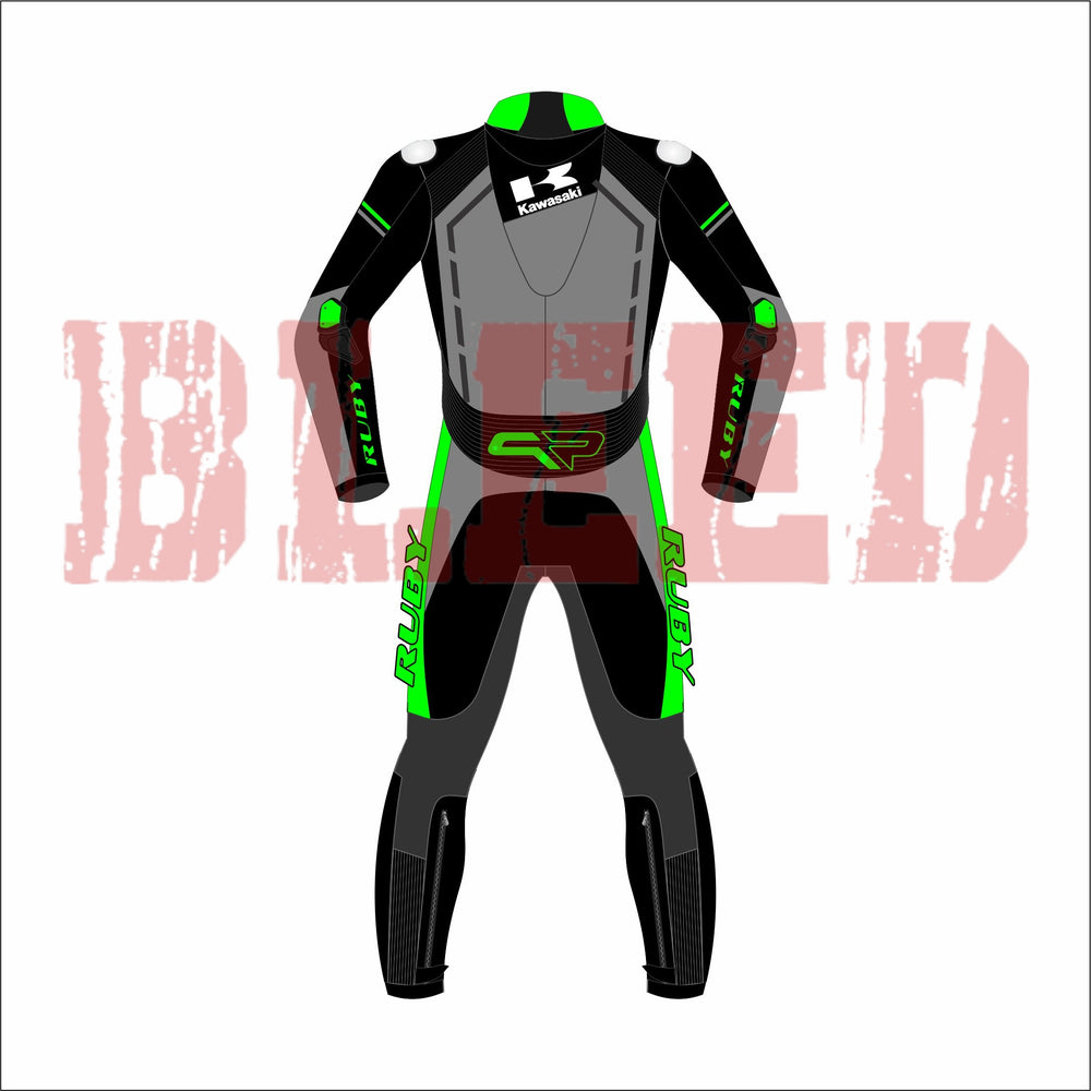KNinja Test Race Mens Motorbike Racing Suit Back View