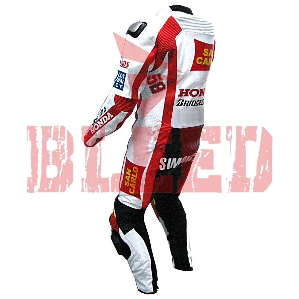 Marco Simoncelli Motorcycle Riding Suit Left View-2