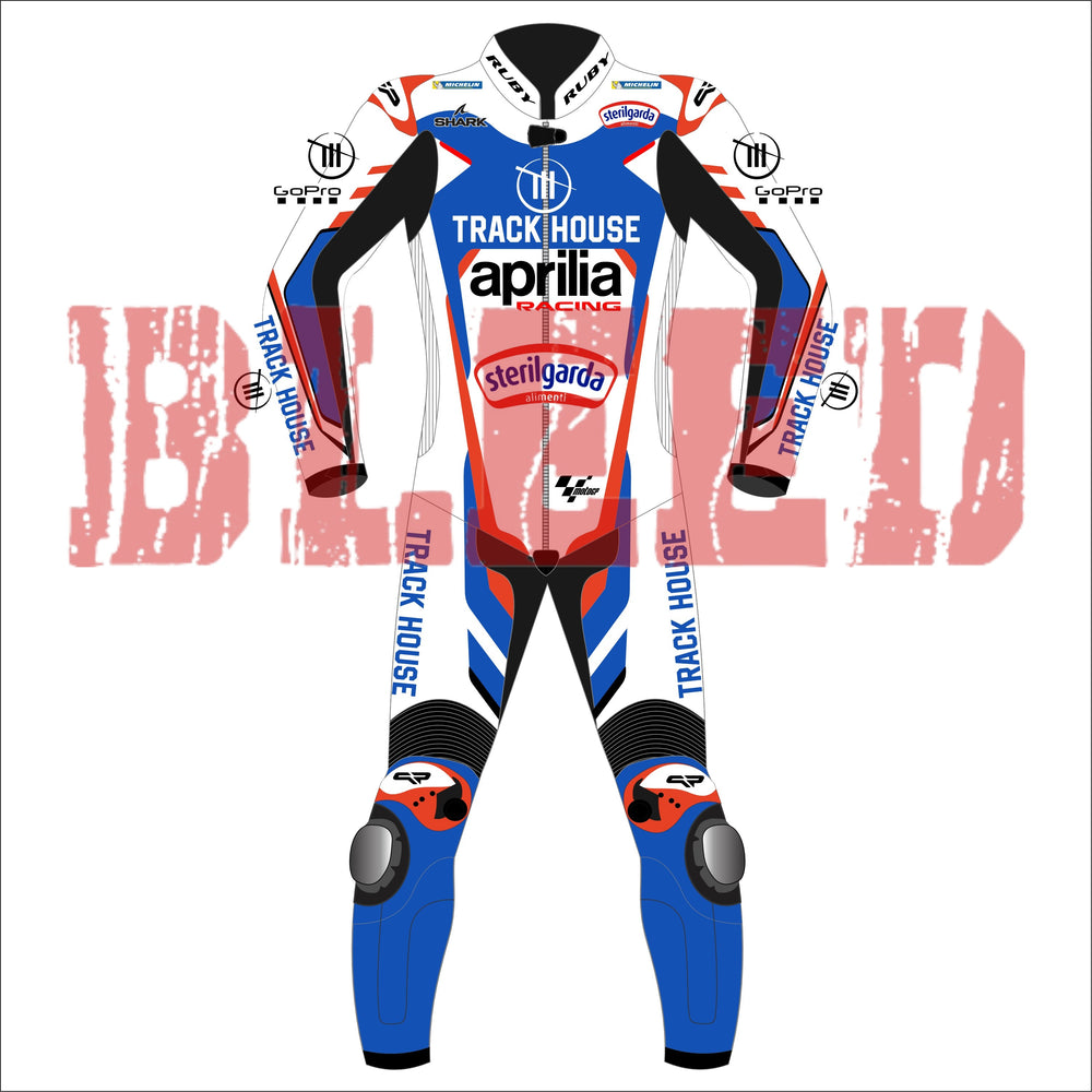 Miguel Oliveira 2024 Aprilia Motorbike Race Suit Front View