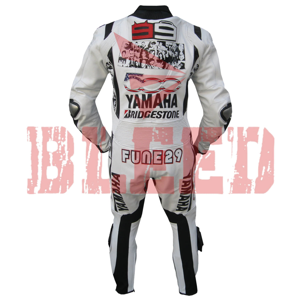 Petronas Faces Leather Motorbike Suit Back View