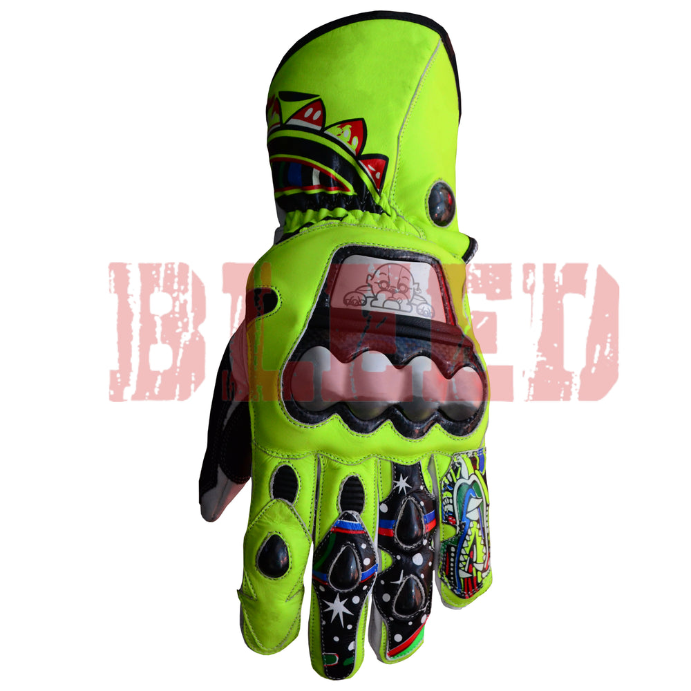 Rossi 2009 Motorbike Racing Leather Gloves-3