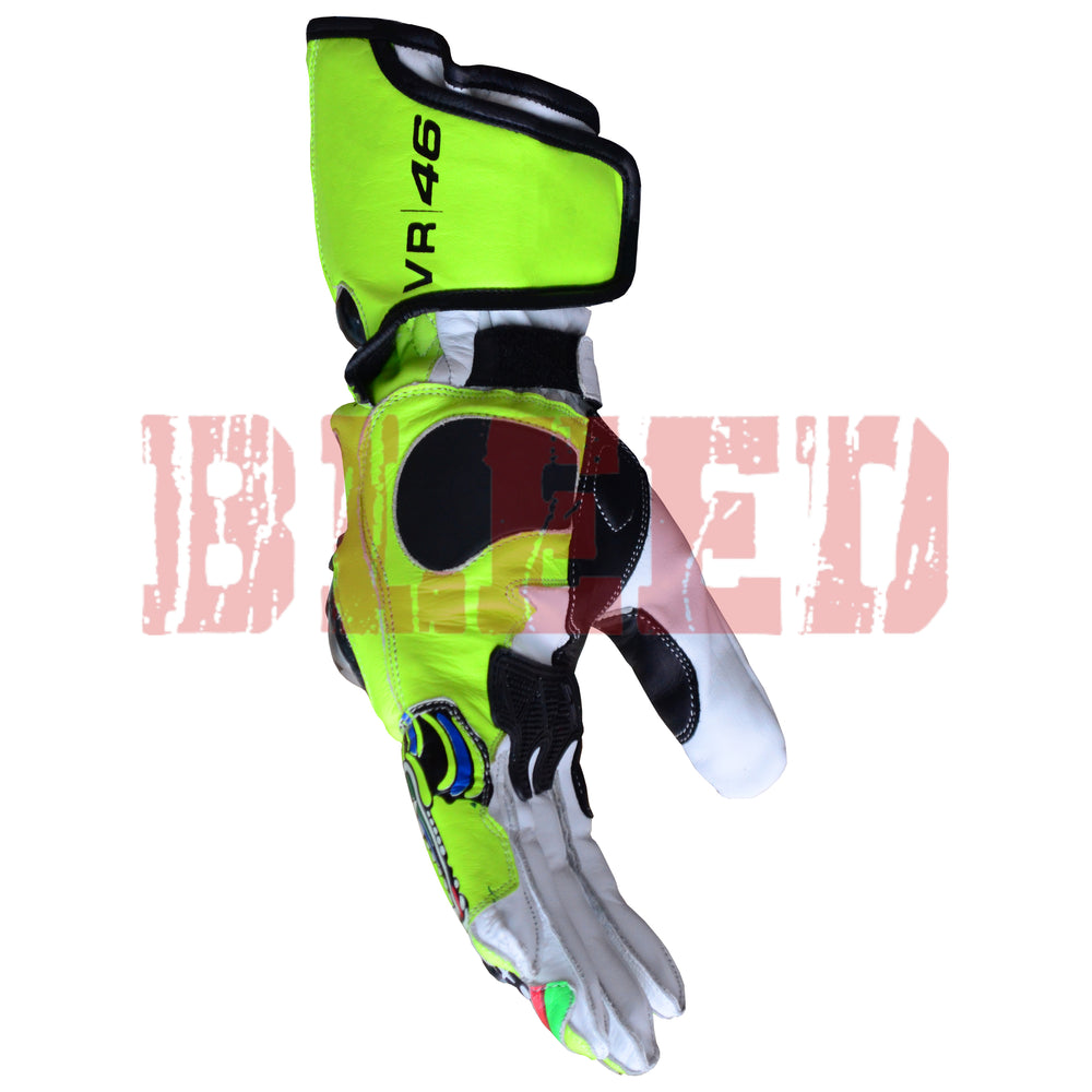 Rossi 2009 Motorbike Racing Leather Gloves-4