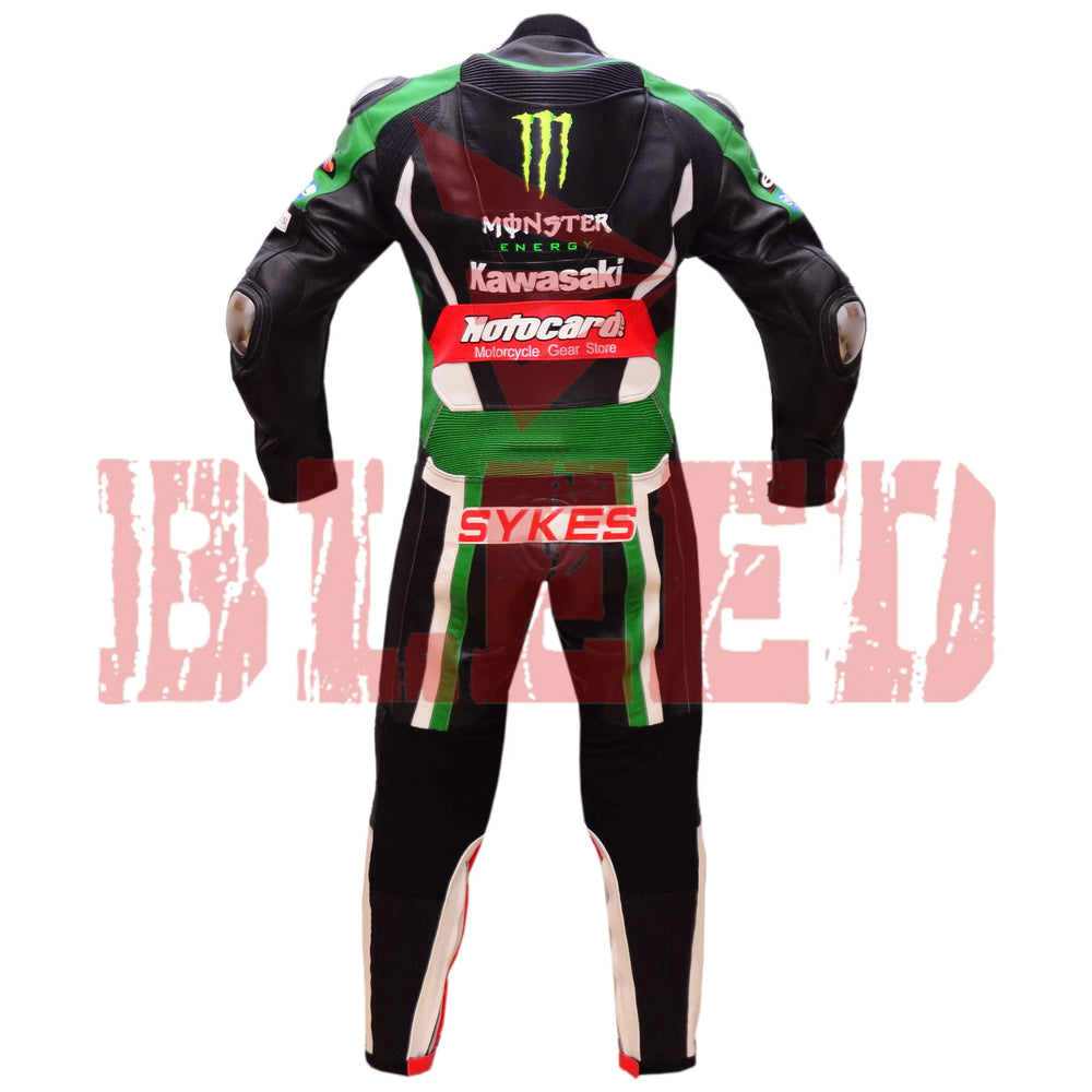 Tom Sykes Kawasaki Ninja Motorbike Riding Leather Suit Back View