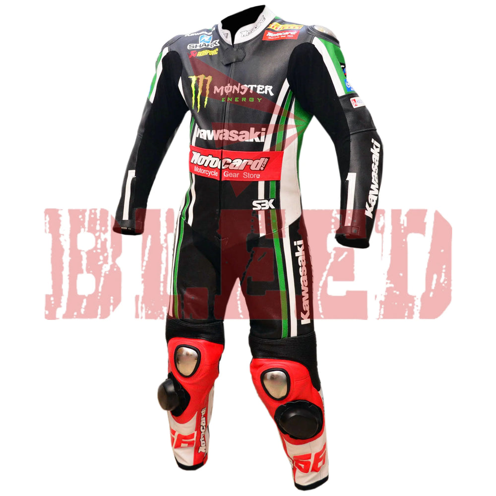 Tom Sykes Kawasaki Ninja Motorbike Riding Leather Suit Left View